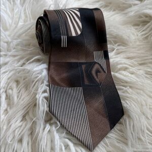 Turquoise Box - Puritan Geometric Brown and Black Tie